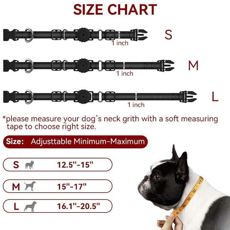 ❤️Pets Collar Holder❤️Dog accessories Air tag Dog Silicone Protective collar GPS Reflective Collar Leash